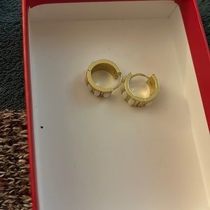 Talbots gold and white earrings